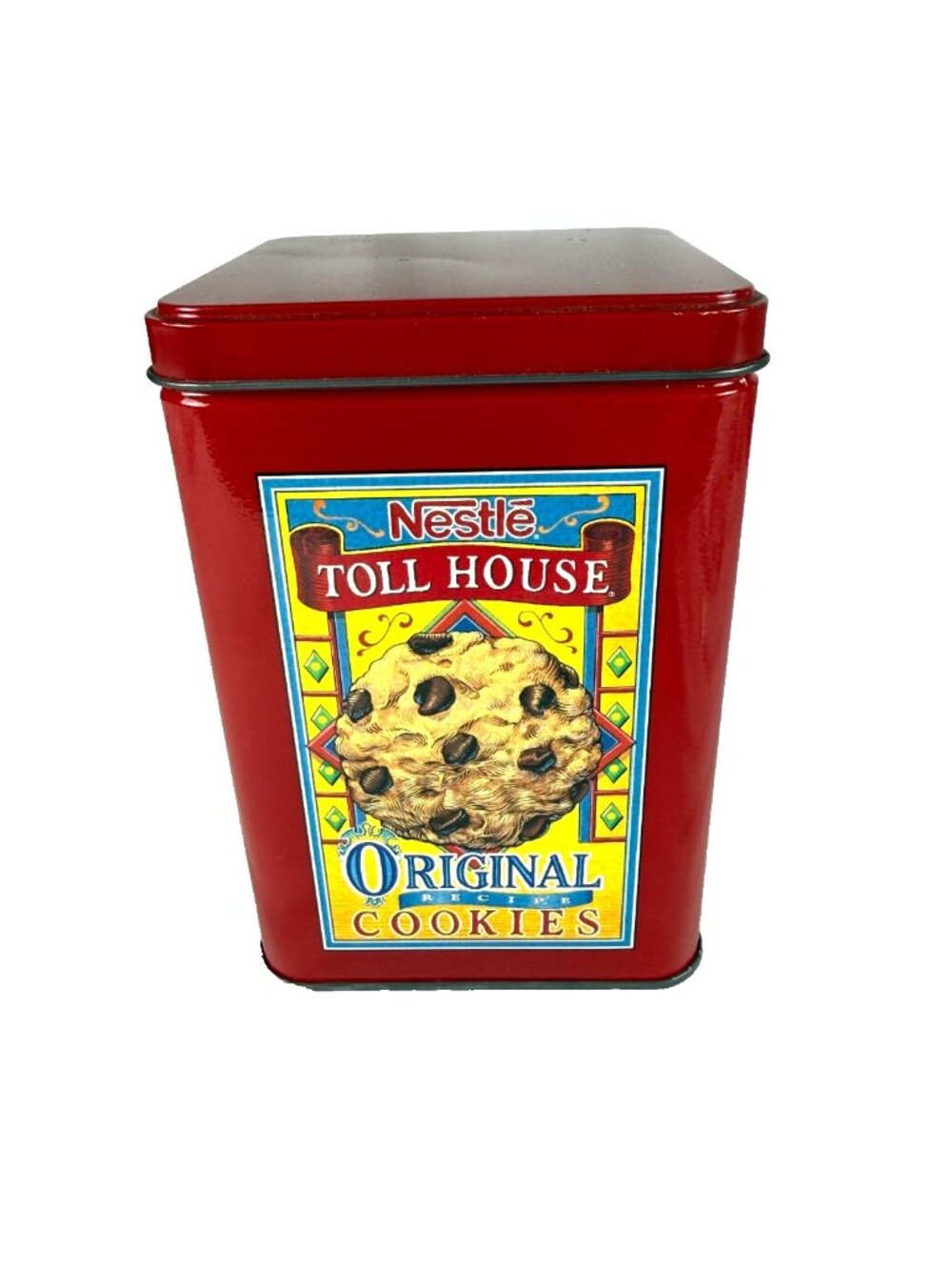 Nestle Toll House Original Recipe Cookies Metal Red Tin Vintage 4.25"L x 6.25"H